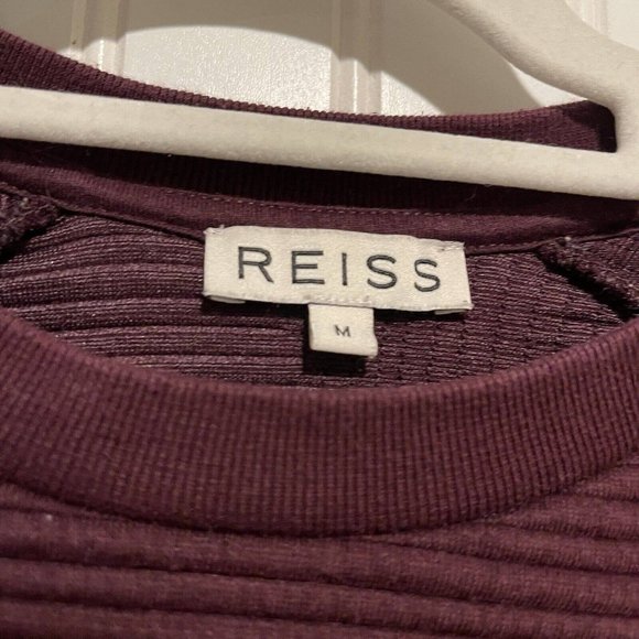 Reiss Purple Quilted Pullover Size Medium - Picture 3 of 6